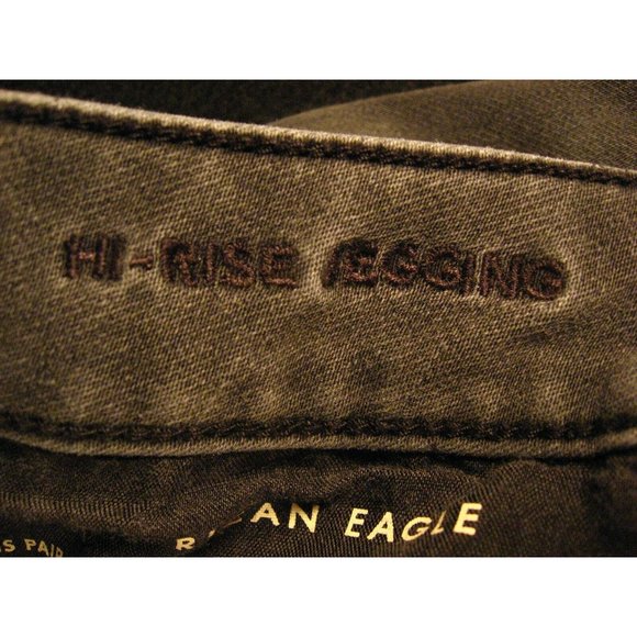 American Eagle Womans SHORTS CUTOFF JEAN 12R JEGGING SUPER STRETCH Black Denim - Picture 7 of 10